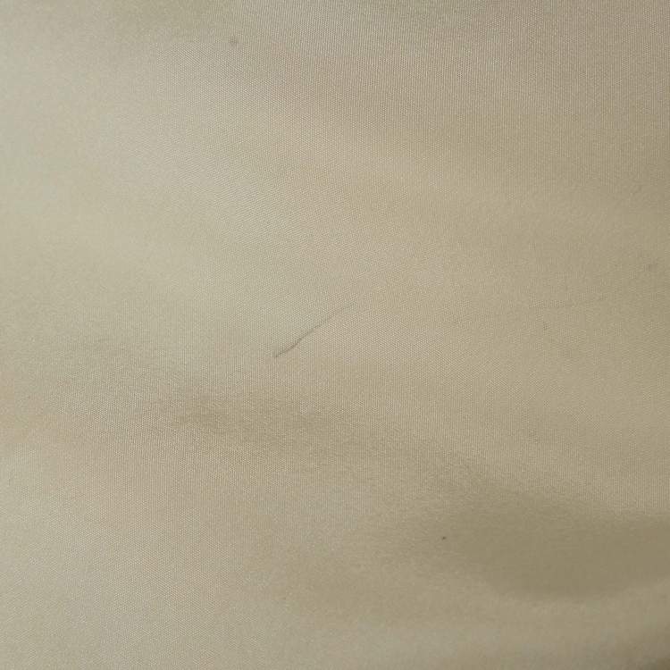 Pre Owned Polo Ralph Lauren Cream Silk and Suede Fringe Shirt Oversized M