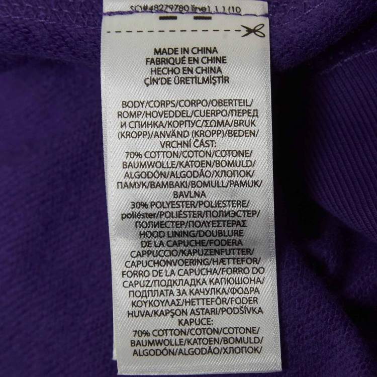 Pre Owned Polo Ralph Lauren Purple Cotton Blend Zip Front Hooded Sweatshirt XS
