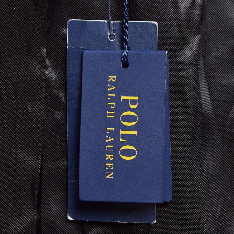 Pre Owned Polo Ralph Lauren Black Wool Fringe-Trim Blazer M
