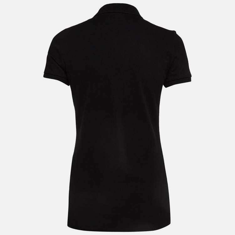 Pre Owned Polo Ralph Lauren Black Cotton Knit Polo Tshirt M