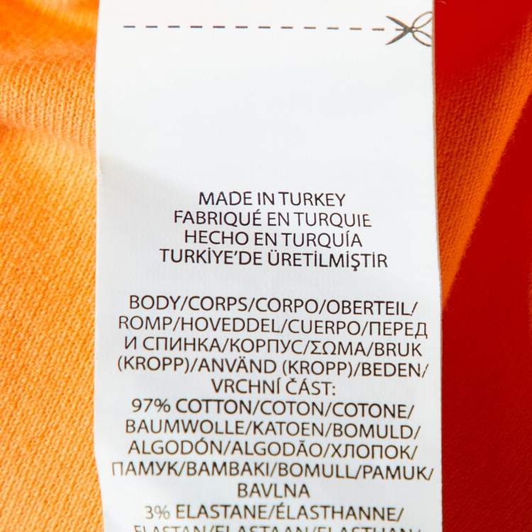 Pre Owned Polo Ralph Lauren Orange Stretch Cotton Slim Fit Polo T-Shirt M