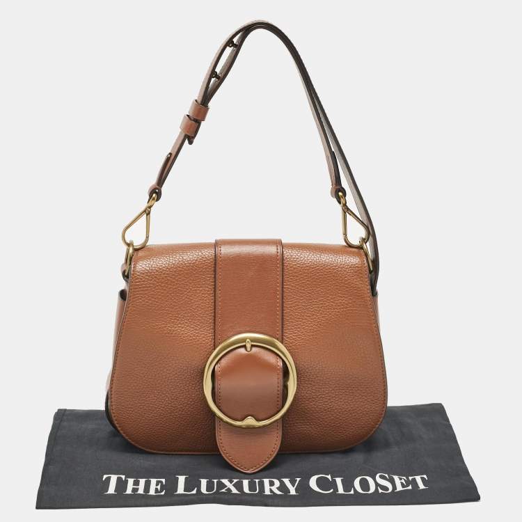 Pre Owned Polo Ralph Lauren Brown Leather Shoulder Bags