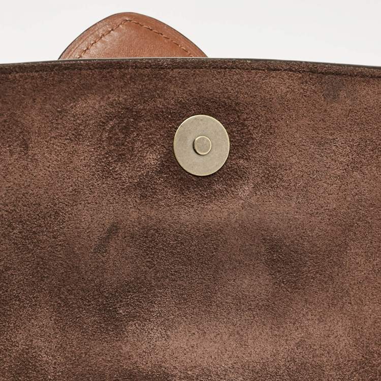 Pre Owned Polo Ralph Lauren Brown Leather Shoulder Bags