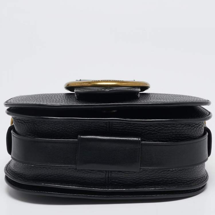 Pre Owned Polo Ralph Lauren Black Leather Lennox Crossbody Bag