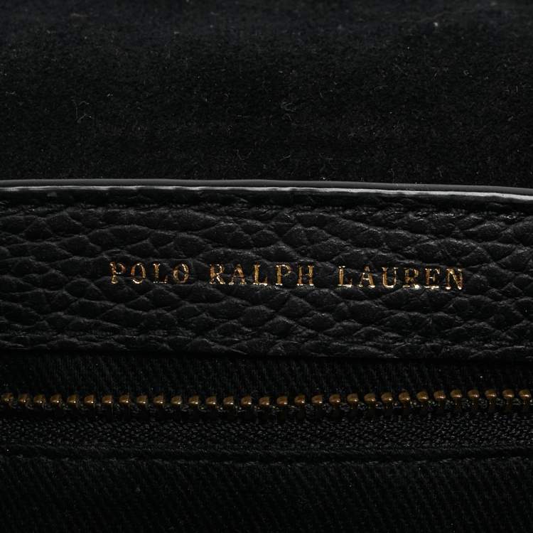 Pre Owned Polo Ralph Lauren Black Leather Lennox Crossbody Bag