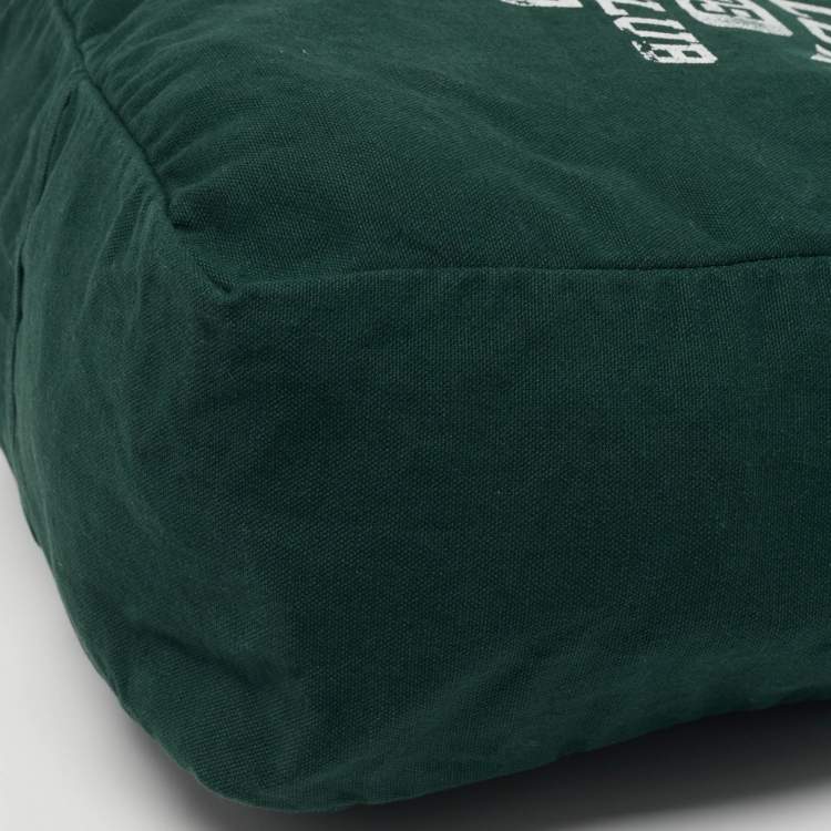 Pre Owned Polo Ralph Lauren Green Canvas Logo Print Tote