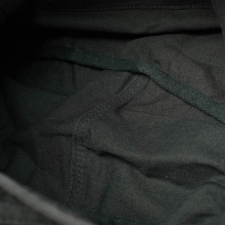 Pre Owned Polo Ralph Lauren Green Canvas Logo Print Tote