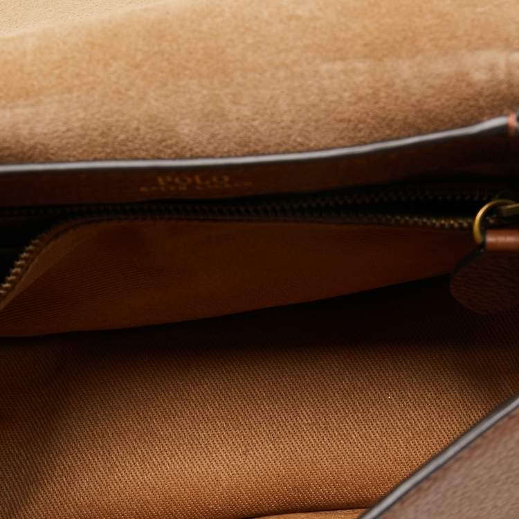 Pre Owned Polo Ralph Lauren Brown Leather Lennox Shoulder Bag