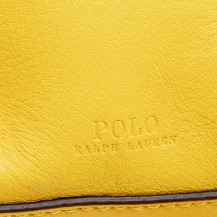 Pre Owned Polo Ralph Lauren Yellow Leather Drawstring Bucket Bag
