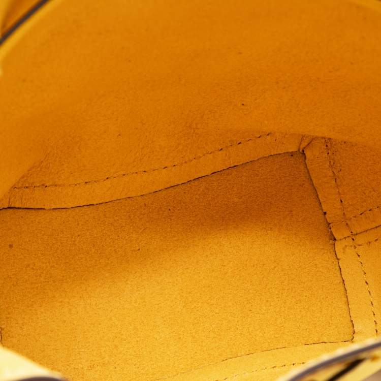 Pre Owned Polo Ralph Lauren Yellow Leather Drawstring Bucket Bag