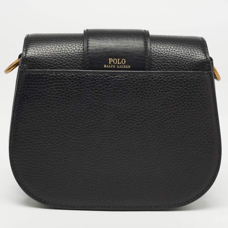 Pre Owned Polo Ralph Lauren Black Leather Lennox Shoulder Bag