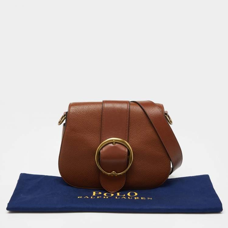 Pre Owned Polo Ralph Lauren Brown Leather Lennox Shoulder Bag