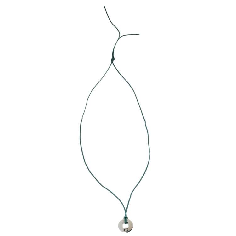 Pre Owned Pomellato 67 Sterling Silver Pendant Cord Necklace