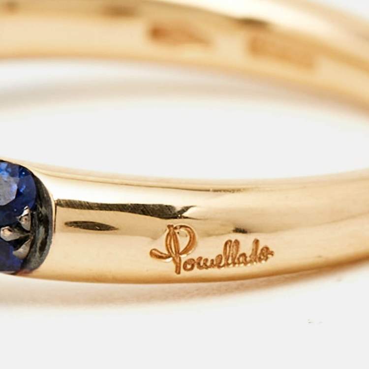 Pre Owned Pomellato M'ama Non M'ama Moonstone Sapphire 18k Rose Gold Ring Size 52