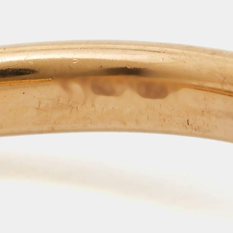 Pre Owned Pomellato Capri Ceramic Blue Sapphire 18K Rose Gold Ring Size 53