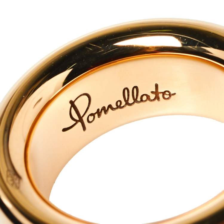 Pre Owned Pomellato Iconica 18K Rose Gold Large Band Ring Size 54