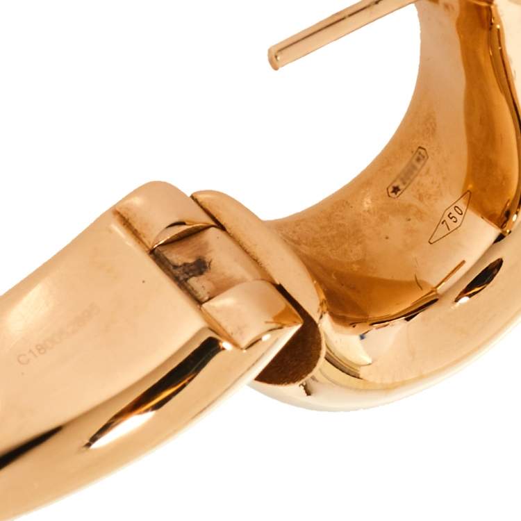 Pre Owned Pomellato Iconica 18K Rose Gold Hoop Earrings
