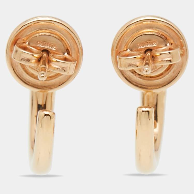 Pre Owned Pomellato M'ama Non M'ama Turquoise Zircon 18K Rose Gold Earrings