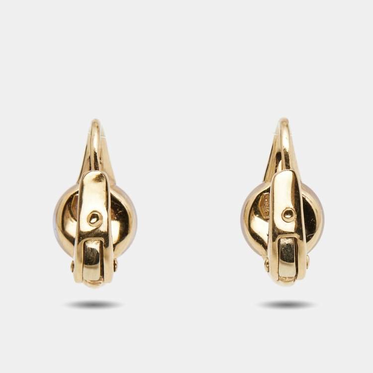 Pre Owned Pomellato M'ama Non M'ama Moonstone 18k Yellow Gold Earrings