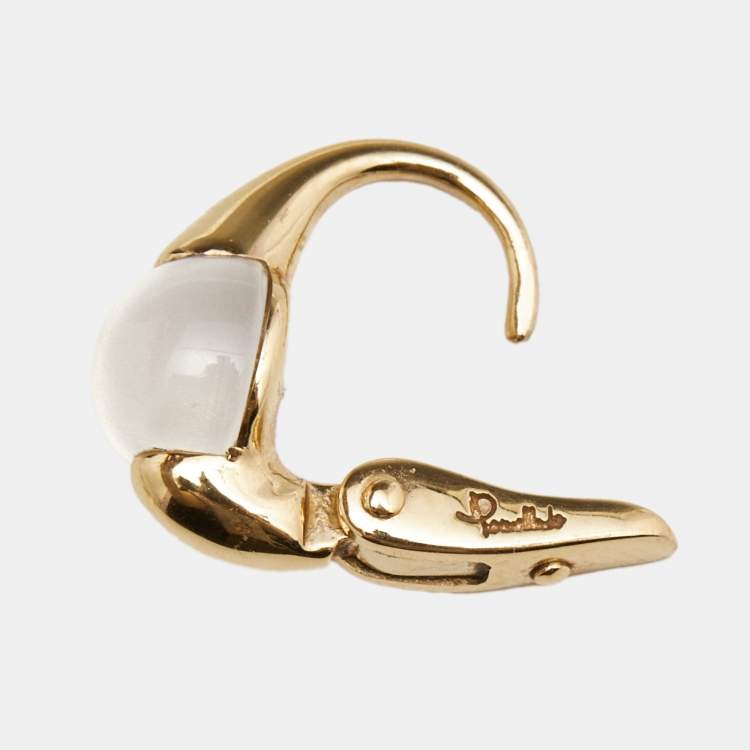 Pre Owned Pomellato M'ama Non M'ama Moonstone 18k Yellow Gold Earrings
