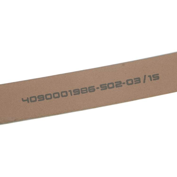 Pre Owned Porsche Design Blue Leather Cut Out Metal Belt 95CM