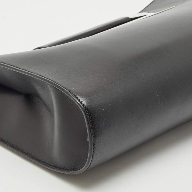 Pre Owned Porsche Design Black Leather Oversized Frame Clutch