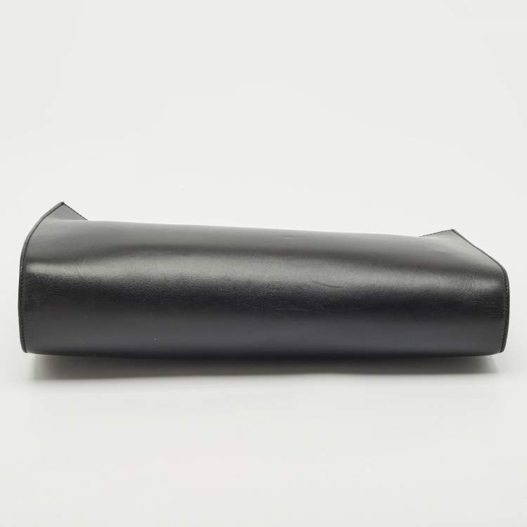 Pre Owned Porsche Design Black Leather Oversized Frame Clutch