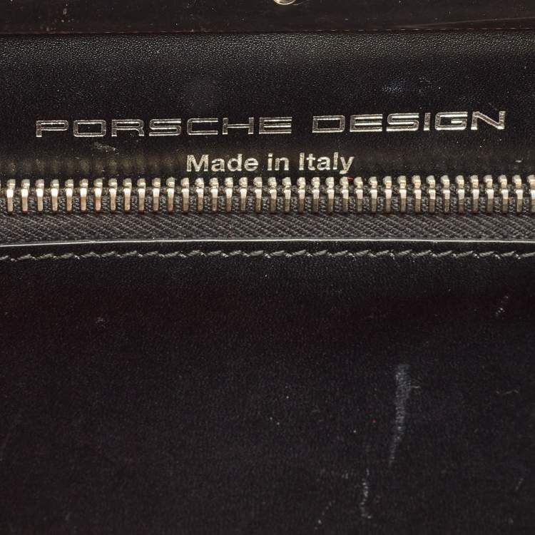 Pre Owned Porsche Design Black Leather Oversized Frame Clutch
