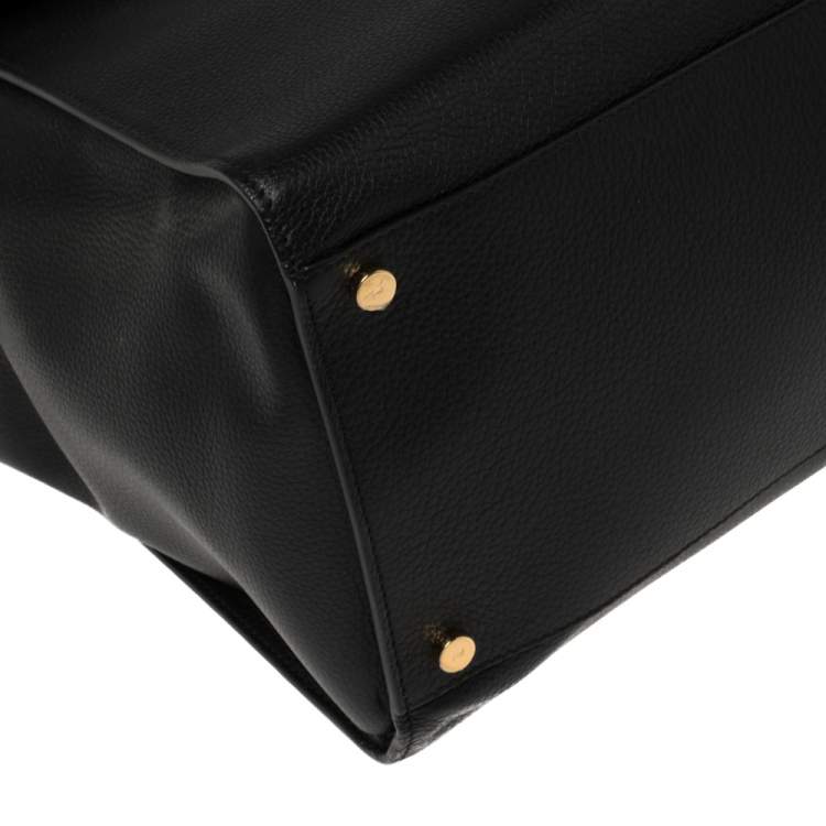 Pre Owned Porsche Design Black Leather Front Pocket Tote