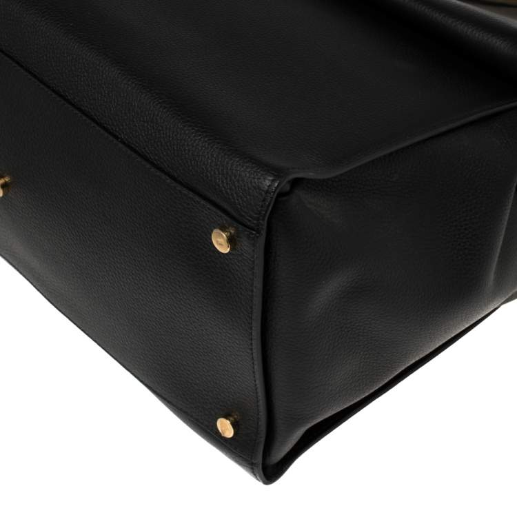 Pre Owned Porsche Design Black Leather Front Pocket Tote