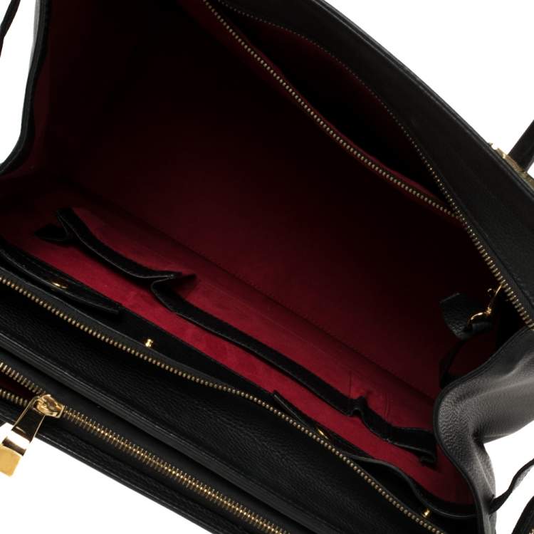Pre Owned Porsche Design Black Leather Front Pocket Tote