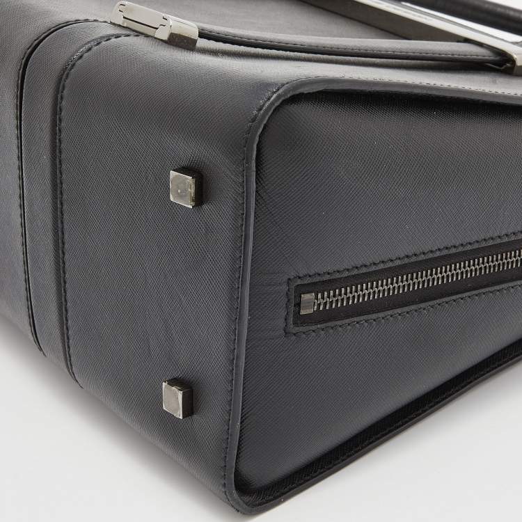 Pre Owned Porsche Design Black Leather Medium Twin Satchel