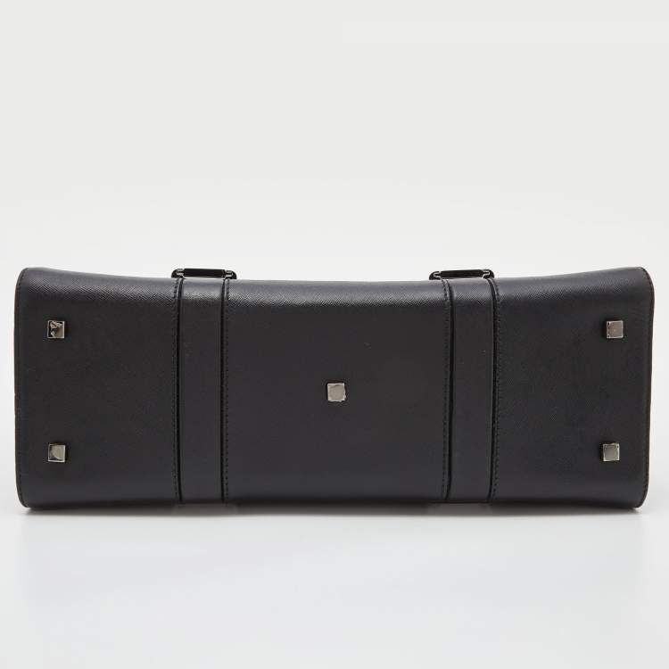 Pre Owned Porsche Design Black Leather Medium Twin Satchel