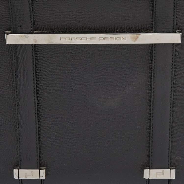 Pre Owned Porsche Design Black Leather Medium Twin Satchel