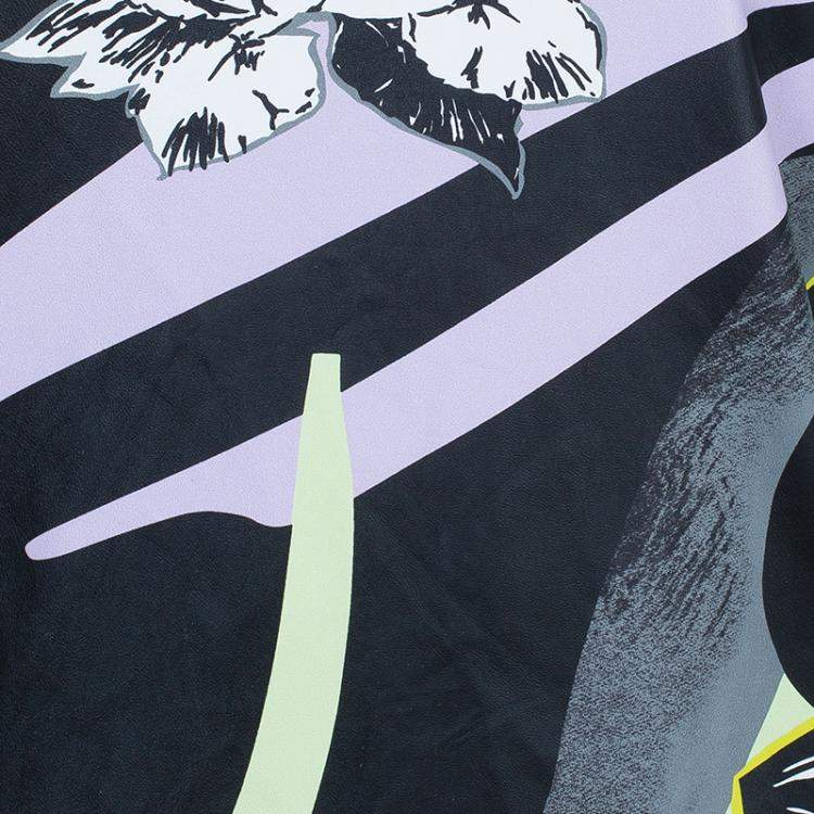 Pre Owned Prabal Gurung Printed Leather Sweatshirt Top S