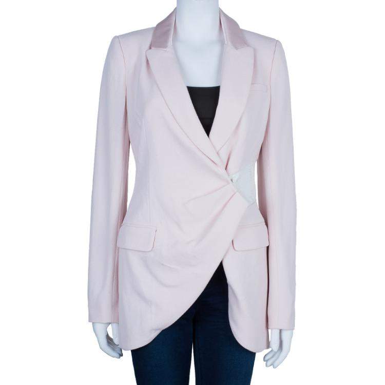Pre Owned Prabal Gurung Snakeskin Patch Tuxedo Wrap Jacket S