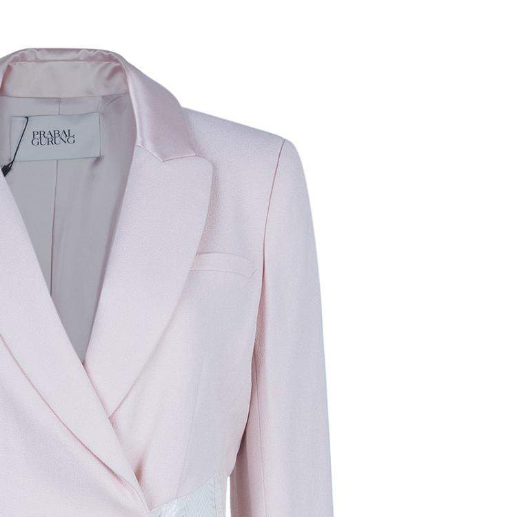 Pre Owned Prabal Gurung Snakeskin Patch Tuxedo Wrap Jacket S