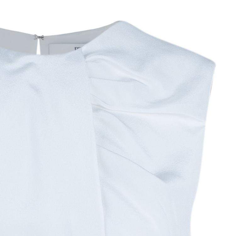 Pre Owned Prabal Gurung White Sleeveless Lace Insert Top M