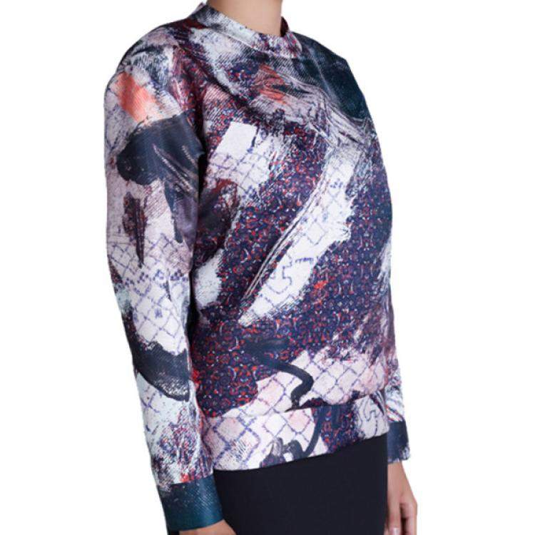 مملوكة مسبقًا Prabal Gurung Printed Satin Sweatshirt M