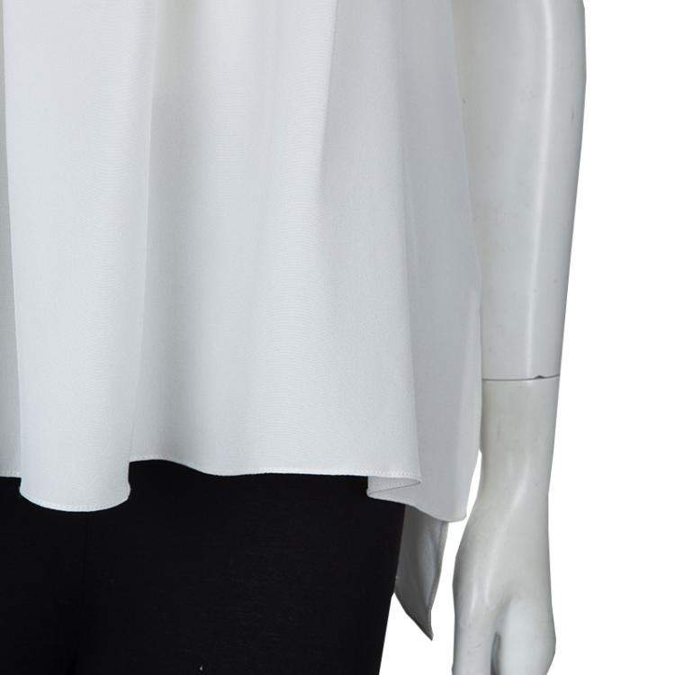 Pre Owned Prabal Gurung White Silk Rose Applique Detail Sleeveless Top S