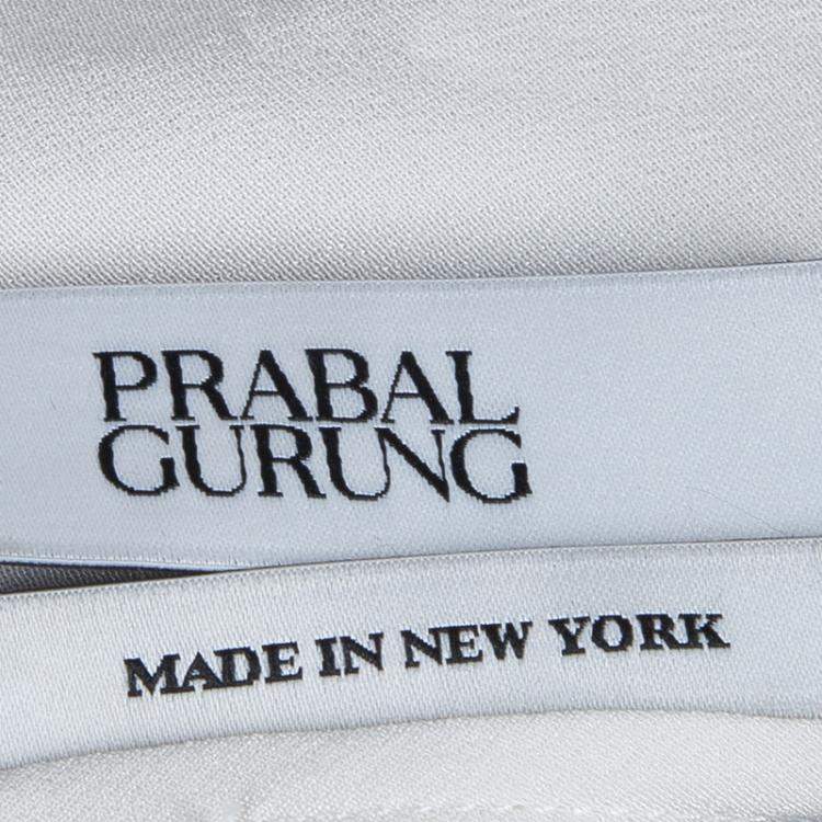 Pre Owned Prabal Gurung White Silk Rose Applique Detail Sleeveless Top S