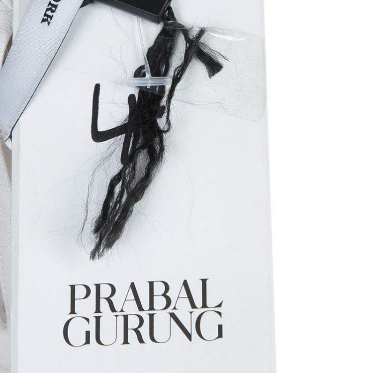 Pre Owned Prabal Gurung White Silk Rose Applique Detail Sleeveless Top S