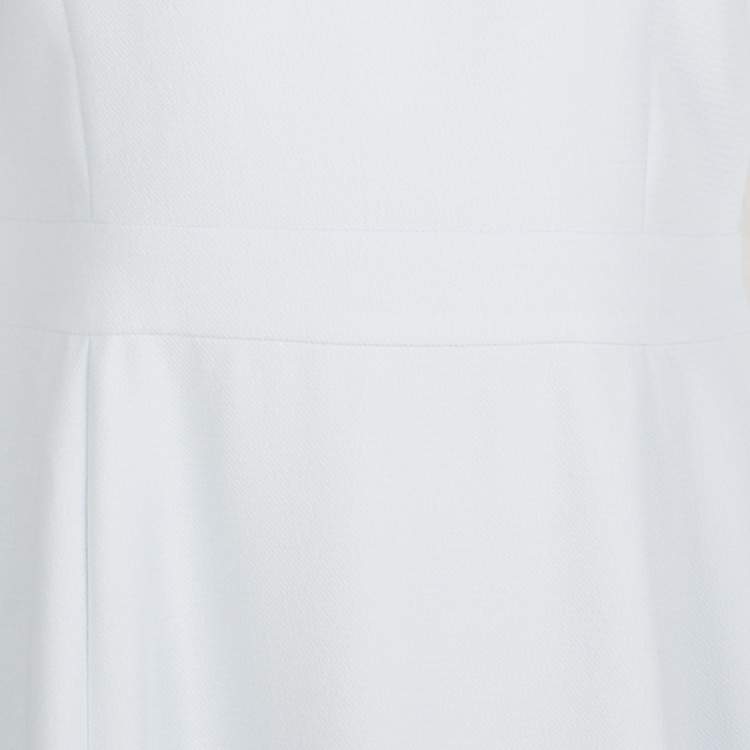 Pre Owned Prabal Gurung Powder Blue Sheer Sleeve Side Button Detail Dress M
