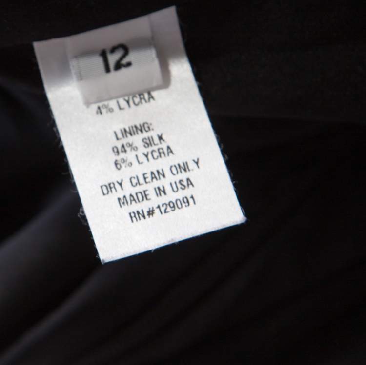 Pre Owned Prabal Gurung Black Wool Peplum Sleeveless Blouse L 