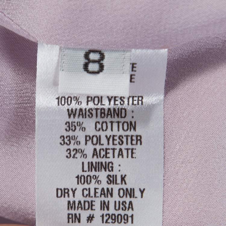 مملوكة مسبقًا Prabal Gurung Lilac Crepe Mesh Detail Pencil Skirt M