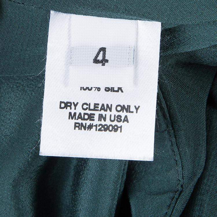 Pre Owned Prabal Gurung Green Chiffon Draped Asymmetric Skirt S