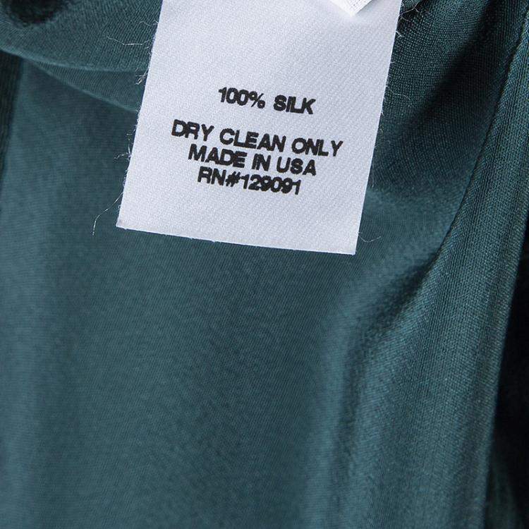 Pre Owned Prabal Gurung Green Chiffon Draped Asymmetric Skirt S