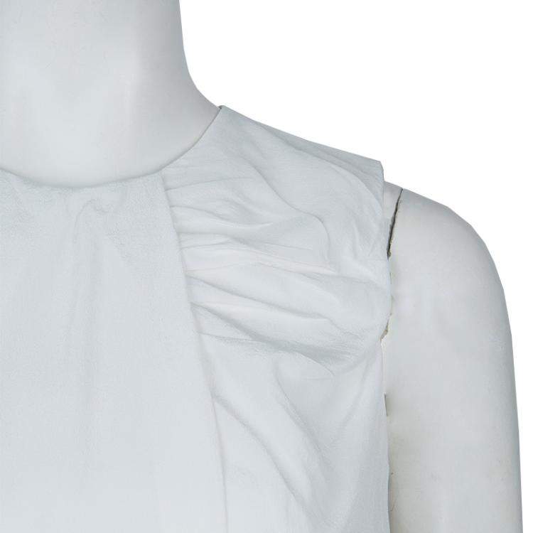 Pre Owned Prabal Gurung White Lace Insert Sleeveless Top S