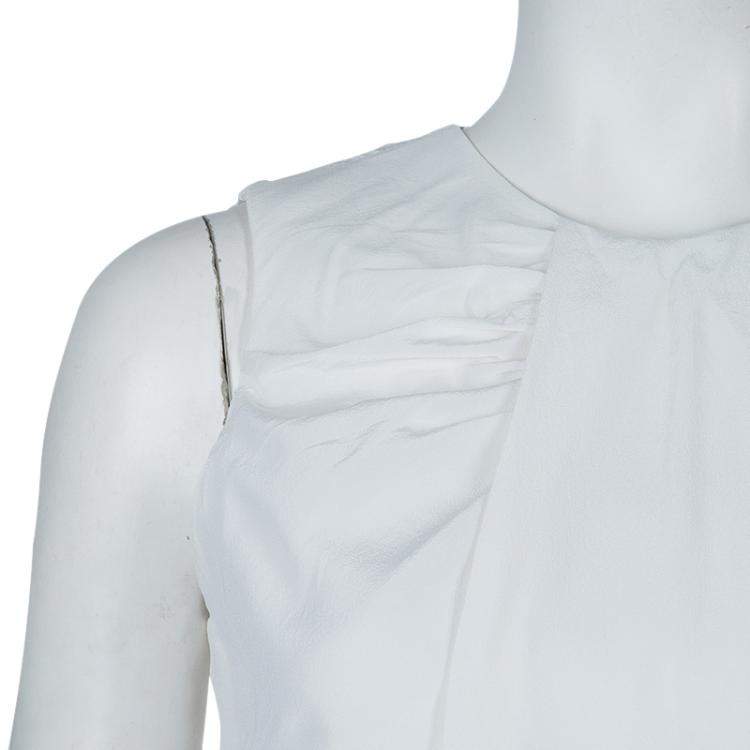 Pre Owned Prabal Gurung White Lace Insert Sleeveless Top S