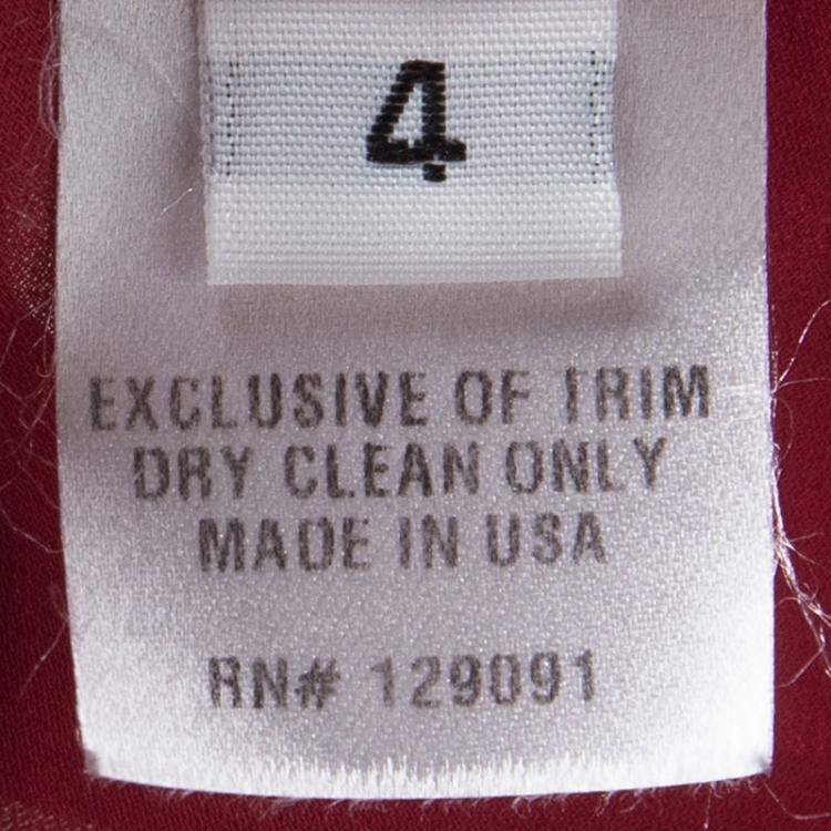 Pre Owned Prabal Gurung Red Silk Pleat Detail Draped Maxi Skirt S